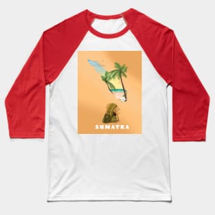 Sumatra Travel Map Baseball T-Shirt